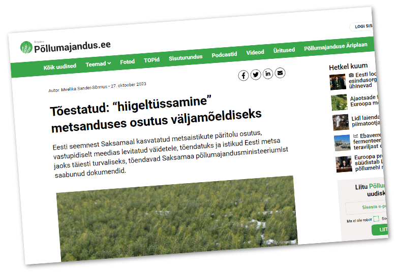 Read more about the article Mida Eesti Metsataimetootjate Liit tegelikult tahab?
